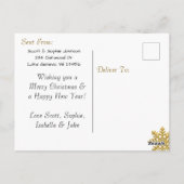 このブラックスノーフレーク・クリスマスカードに写真を追加 ポストカード (裏面)