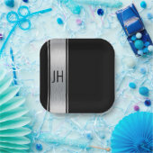 このブラック&シルバーカスタムバチュラーパーティ紙p ペーパープレート (パーティー)