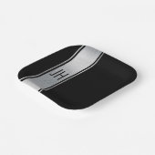 このブラック&シルバーカスタムバチュラーパーティ紙p ペーパープレート (傾斜あり)