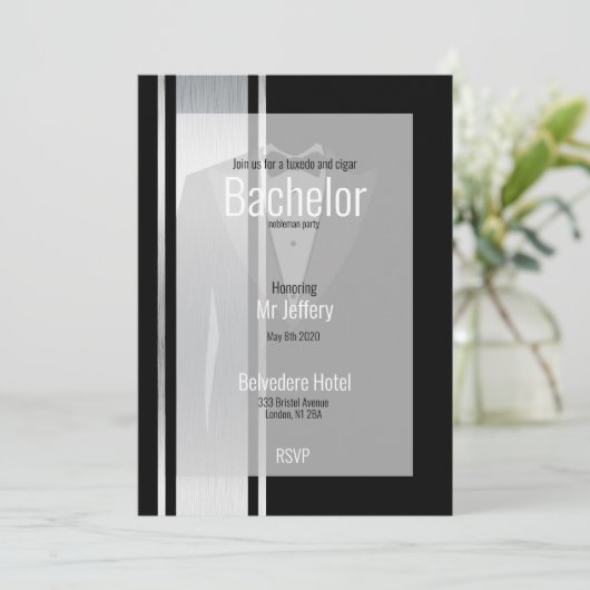 このブラック&ホワイトの貴族の独身パーティー セーブザデート (スタンド正面)