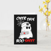 このブーシーツおもしろい幽霊ナースハロウィン カード (黄色い花)