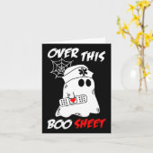 このブーシーツおもしろい幽霊ナースハロウィン カード (黄色い花)