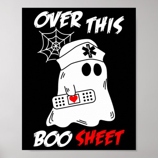 このブーシーツおもしろい幽霊ナースハロウィン ポスター (正面)