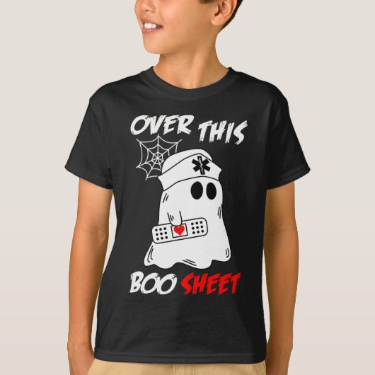 このブーシーツおもしろい幽霊ナースハロウィン Tシャツ (正面)