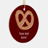 このプカスタマイズレッツェルノットのグラフィック セラミックオーナメント (右)