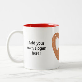 このプカスタマイズレッツェルノットのグラフィック ツートーンマグカップ