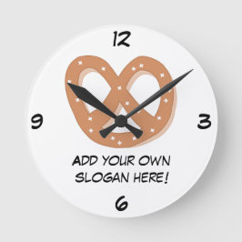 このプカスタマイズレッツェルノットのグラフィック ラウンド壁時計