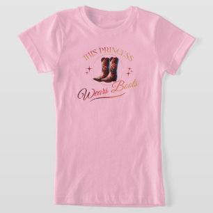 このプリンセスはブーツ女性のカーボーイ Tシャツ