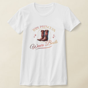 このプリンセスはブーツ女性のカーボーイ Tシャツ