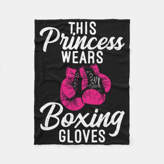 このプリンセスはボクシンググローブスポーツ戦Bを着用 フリースブランケット (正面)