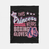このプリンセスはボクシング手袋のボクシングギフトを着用 フリースブランケット (正面)