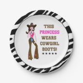 このプリンセスは女性のカーボーイブーツだ！ ペーパープレート (正面)