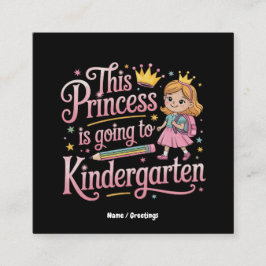 このプリンセスは幼稚園かわいい贈り物に行く スクエア名刺