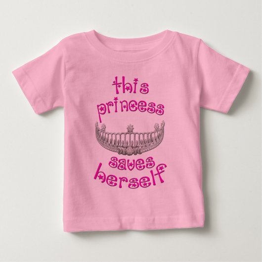 このプリンセスは彼女自身を救います ベビーTシャツ (正面)