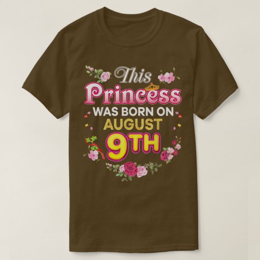 このプリンセス生まれは9威厳がある日ハッピー誕生 Tシャツ (デザイン正面)