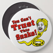 このヘビヒラリーを信頼できません 缶バッジ (正面&裏面)