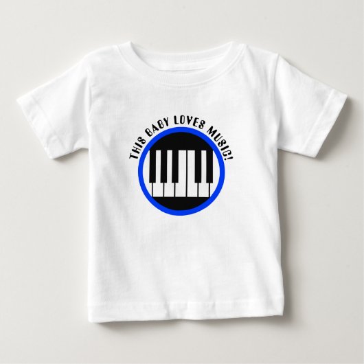 このベビーは音楽ボーイズTシャツが大好き ベビーTシャツ (正面)