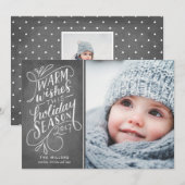 このホリデーシーズンにぴったりな手描きのグリーティングカード - ワーム ウィッシーズ 1 枚の写真 シーズンカード (正面/裏面)