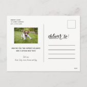 このホリデーシーズンにぴったりな手描きレターの1枚の写真カード シーズンポストカード (裏面)