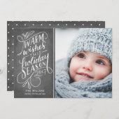 このホリデーシーズンにぴったりな手書き風デザインのカード シーズンカード (正面/裏面)