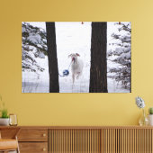 このホリデーシーズンにボールを持っているグレートダン キャンバスプリント (インサイチュ (リビング))