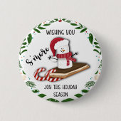 このホリデーシーズンのメモcaの喜びを願う 缶バッジ (正面)