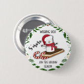 このホリデーシーズンのメモcaの喜びを願う 缶バッジ (正面&裏面)