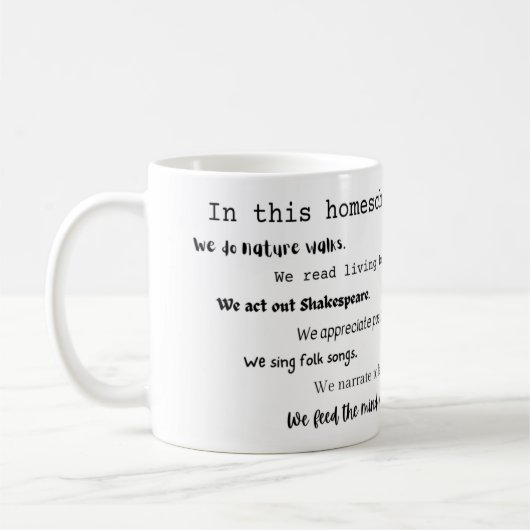 「このホームスクールで」シャーロット・メイソン・マグ コーヒーマグカップ (左)