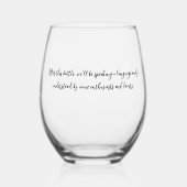 このボトルの後は話言語になる ステムなしワイングラス (正面)