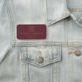 このボルドーはっきりしたと金ゴールドで陳述 名札 (インサイチュ)