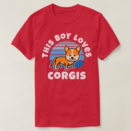 このボーイラブコーギスレトロデザイン Tシャツ (デザイン正面)