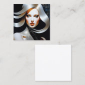 このポートレートの女はミニマル両方の色だ スクエア名刺 (正面/裏面)