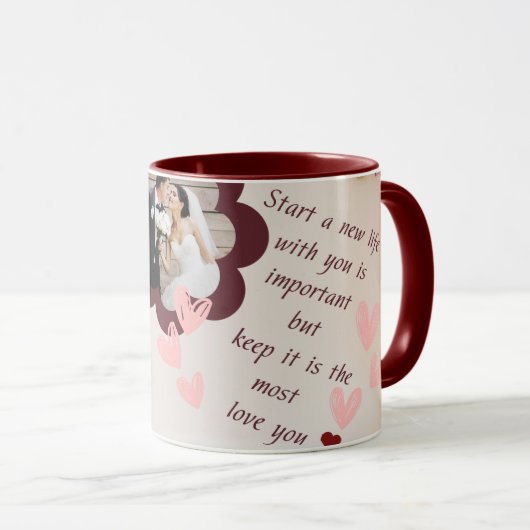 このマグは思慮深く愛ユニーク者の二人に対して マグカップ (正面右)