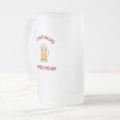 このマグは頭部を愛します フロストグラスビールジョッキ (正面左)