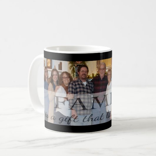 このマグを個人化するためにあなたの家族写真を加えて下さい コーヒーマグカップ (正面左)