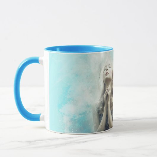 このマグカップに祈りの言葉または引用文を追加 マグカップ (左)