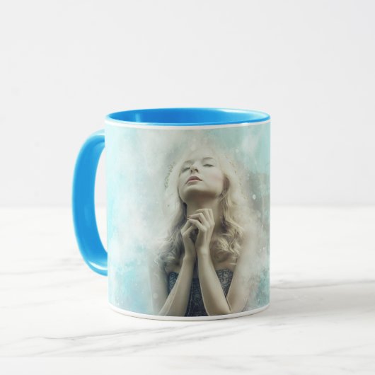 このマグカップに祈りの言葉または引用文を追加 マグカップ (正面左)