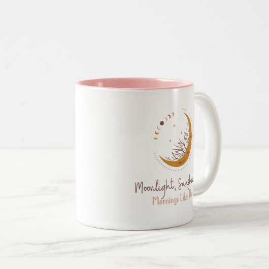 このマグカップのような月明かり、太陽の光と朝 ツートーンマグカップ (正面右)