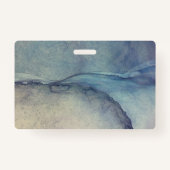 このマスクの後ろで笑ってる！青い抽象芸術 バッジ (裏面)