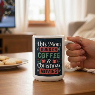 このママはコーヒーとクリスマス映画に支えられている コーヒーマグカップ