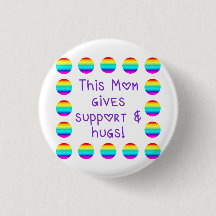 このママはサポートとハグを提供します - レインボーボタン