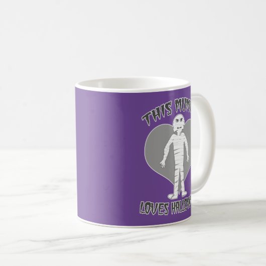 このママはハロウィーンの漫画おもしろいが大好き コーヒーマグカップ (正面右)