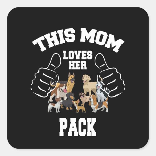 このママはパックスクエアステッカーが大好き スクエアシール (正面)