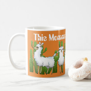 このママはラマを加えますメッセージのマグを愛します コーヒーマグカップ