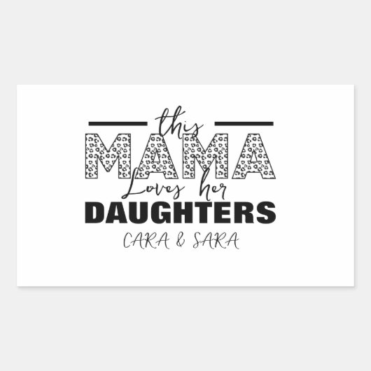 このママは娘たちを愛してる 長方形シール (正面)