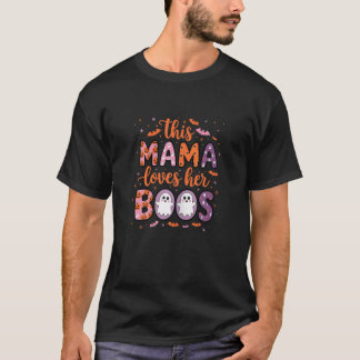 このママは彼女のボスハロウィーンブー幽霊が大好き Tシャツ
