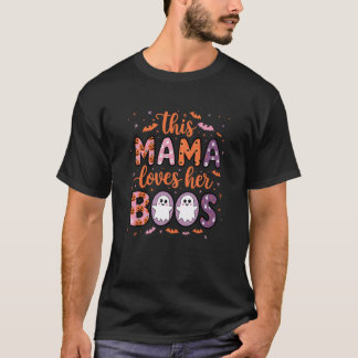このママは彼女のボスハロウィーンブー幽霊スワ Tシャツ