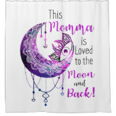 このママは月と背中に愛されている シャワーカーテン (正面)