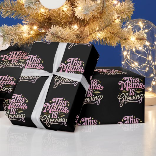 このママは輝いている お母さん母の日 ラッピングペーパー (クリスマス)
