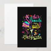 このママシー、マルガリータが必要なフラミンゴおもしろグッズ 招待状 (正面/裏面)